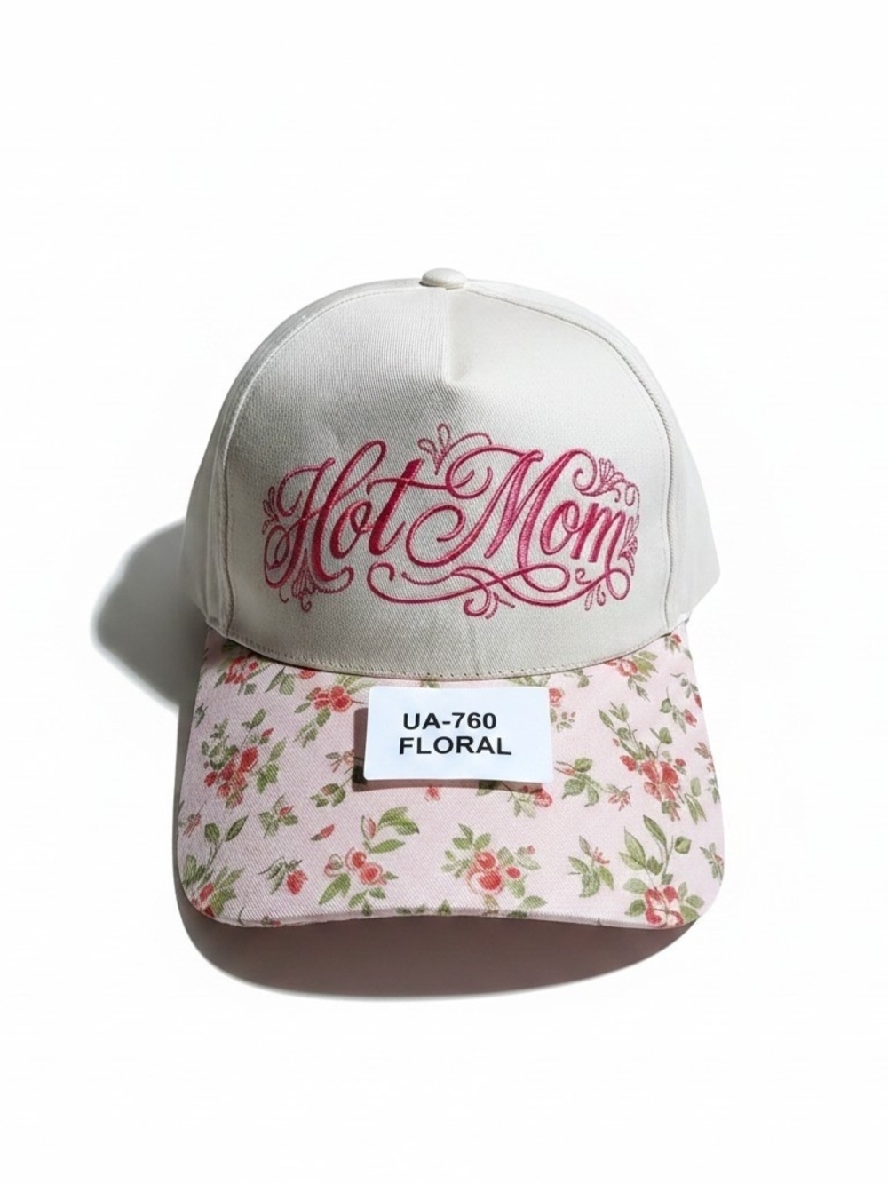 Zenana Hot Mom Floral Baseball Cap - Pink/cream
